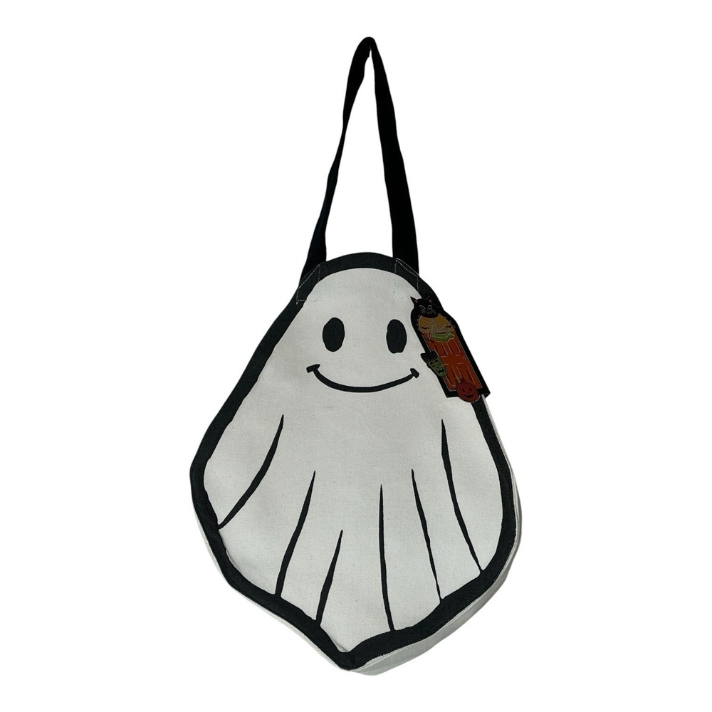 New Halloween Night Tote Bag White Ghost Canvas 100% Cotton Spooky